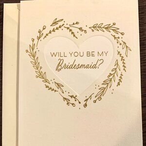 2 Hallmark Note Cards & Envelopes, "Will you be my bridesmaid?" for wedding